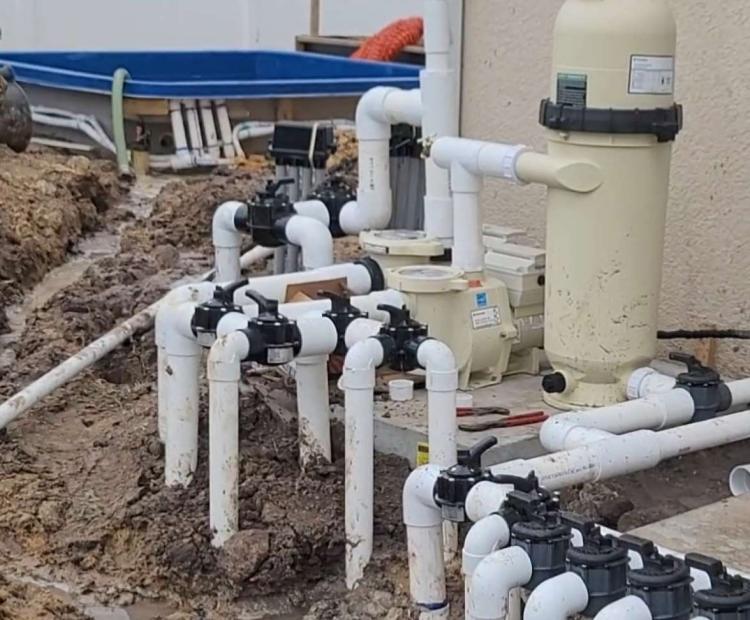 Swimming pool pump filter and plumbing equipment